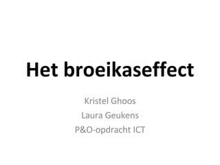Het broeikaseffect Kristel Ghoos Laura Geukens P&O-opdracht ICT 