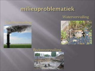 Watervervuiling Luchtvervuiling Bodemvervuiling 