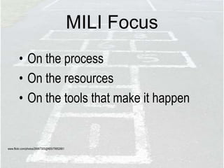  Access beyond the wallsOnline learning ELM and other database accessPublic/academic libraries online resourcesVirtual collaborationImage: 'Chairs' http://www.flickr.com/photos/89898604@N00/6550520
