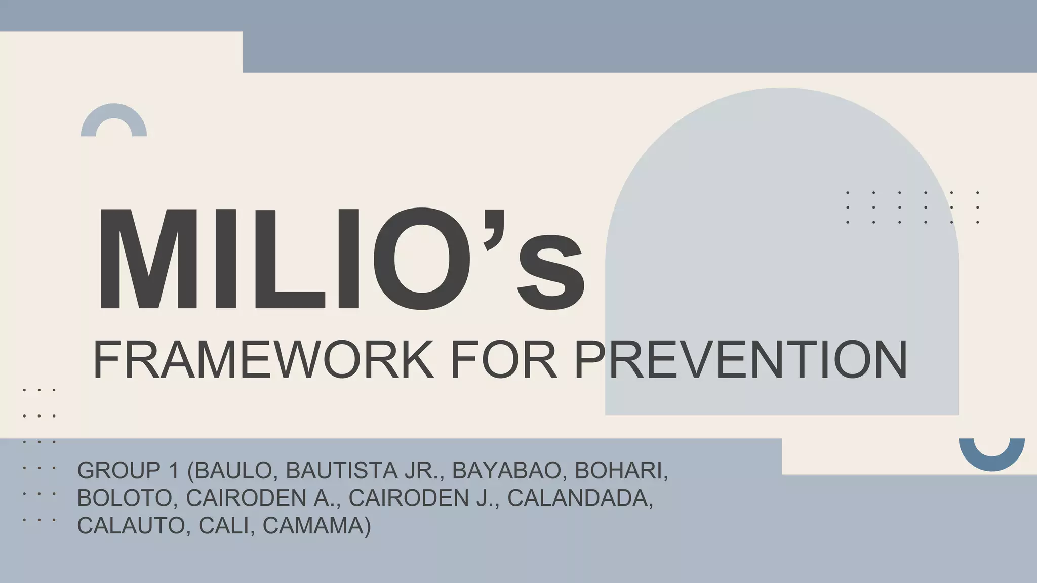 Milio's Framework for Prevention.pptx