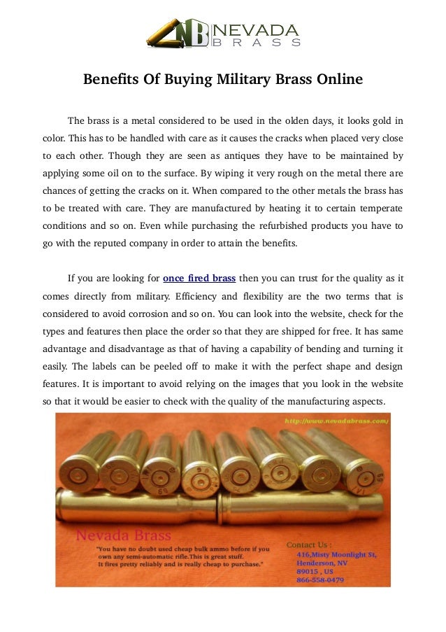 Military Once Fired Brass for sale