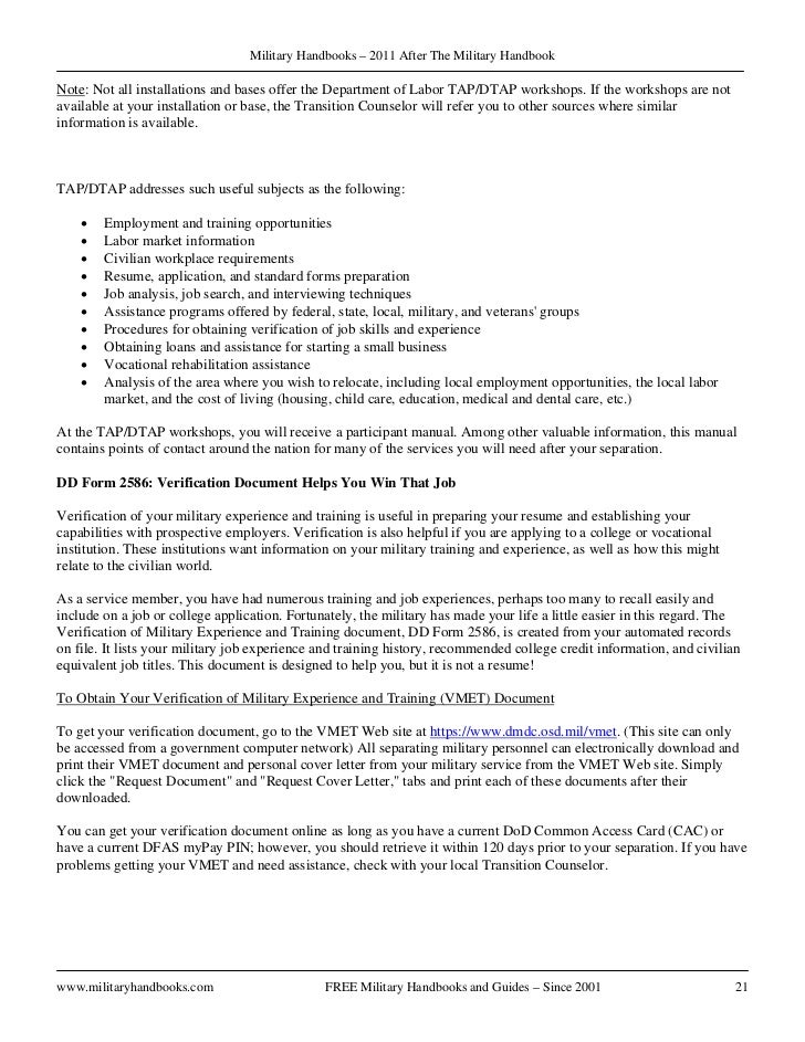 military experience on a resumes