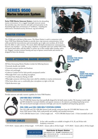 HEARING / HEAD PROTECTION
SERIES K10 HELMET ASSEMBLY

FLIGHT DECK HELMET ASSEMBLY

Unique bump helmet provides impact
protection while using hearing protectors or noise-attenuating headsets.
One-size-fits-all helmet liner provides
excellent ventilation and long-term
comfort. Shells are available in white,
black, brown, blue green, red, yellow,
and purple.

Adds impact protection while wearing
hearing protectors or noise attenuating headsets. Assembly consists of a
suspension liner and protective nape
pad that attaches to high-strength,
lightweight, injection-molded nylon
helmet shell*, reinforced with energy
absorbing impact pads.
* Manufactured to military specification
MIL-H-85847A

HEARING PROTECTORS

MODEL 9AN/2

ENC HEARING PROTECTOR
40752G-01
■ Provides superior noise attenuation
■ Adjustable headband and stirrup
assembly
■ Provides long-term wearing comfort
■ Manufactured to military
specifications, SAE-AS23899

■ Provides passive 27 dB noise
reduction
■ Additional 17-22 dB noise reduction
at lower frequencies with Electronic
Noise Cancelling turned on
■ Undercut comfort-gel ear seals
■ Comfortable, low-tension headband
assemblies
■ Dual 9-volt battery packs provide up
to 30 hours continuous use
■ Weight: 22.5 oz. with batteries
■ NSN 4240-01-549-4861

ACCESSORIES

UNDERCUT COMFORT-GEL
EAR SEALS
P/N: 40863G-02
NSN 5965-01-516-8082

DOUBLE-FOAM HEAD PAD KIT
P/N:40863G-02
NSN 5965-01-519-5118

MICROPHONE COVERS
Microphone Cover Kit
(P/N: 40688G-94)

Microphone Protector M-4
P/N: 40062G-01
NSN 5965-01-341-3837
Visit www.davidclark.com/Store for
complete information and to order all
David Clark Company accessories

© 2013 David Clark Company Incorporated −
Green headset domes are a David Clark Company Trademark.

David Clark Company Incorporated
360 Franklin Street
Worcester, MA 01604 U.S.A.
Tel 508-751-5800

Microphone Protector M-7
P/N: 40062G-02
NSN 5965-01-424-3296

800-298-6235
W W W. D AV I D C L A R K . C O M

Distributor & Repair Station
www.gelbyson.com - E-mail: sales@gelbyson.com
Tel. (+39) 06.363.04.761 - (+39) 06.363.04.941
Fax (+39) 06.32.97.337

Made In USA

19540P-06 (6/13)

 