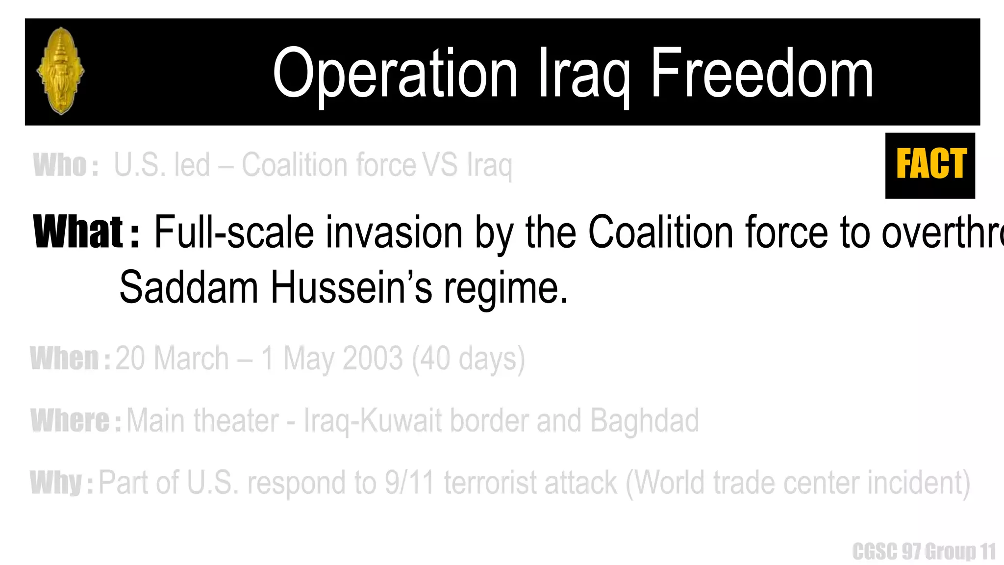Military history : Operation Iraqi Freedom | PPTX