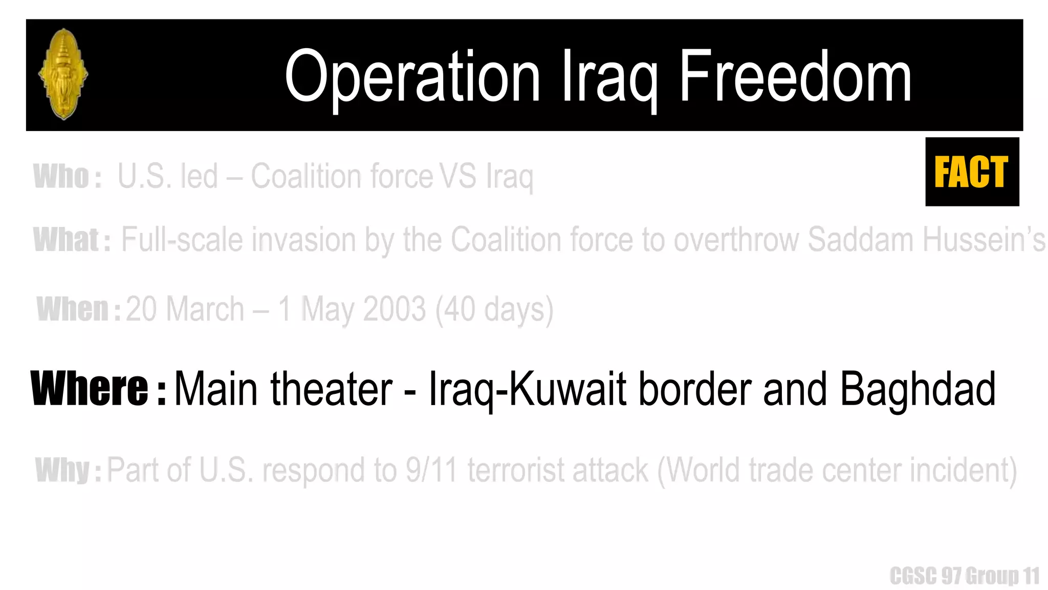 Military history : Operation Iraqi Freedom | PPTX