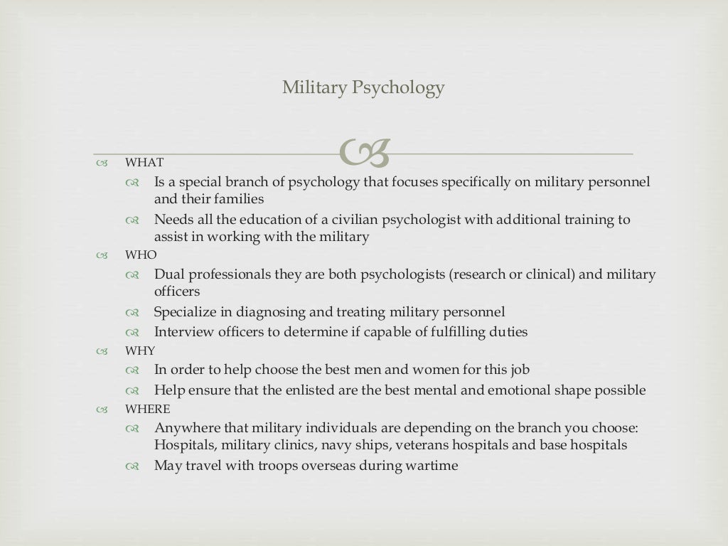 Military psychology