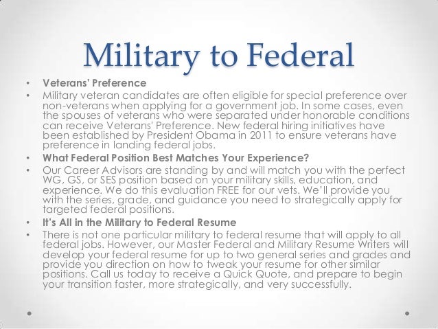 military to federal resumes
