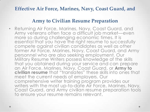 army to civilian resumes