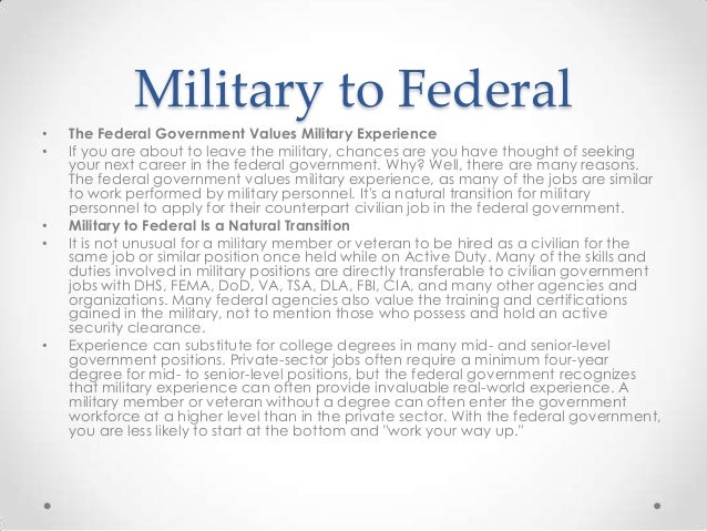 military to federal resumes