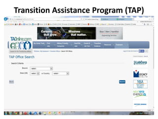 Transition Assistance Program (TAP)
 