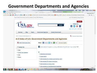 Government Departments and Agencies
 
