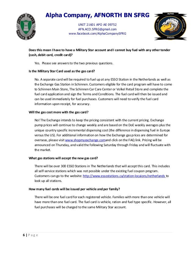 Military Star Card Guide