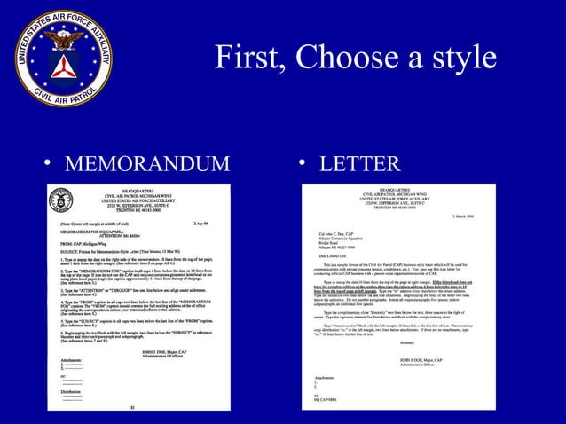 Militarynotes Format Military style correspondence | PPT