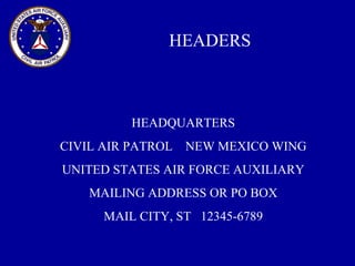 Military style correspondence | PPT