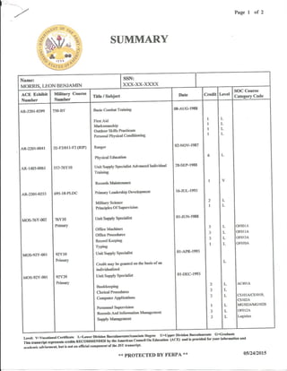 Military training records