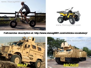 Military vehicles - vocabulary exercises