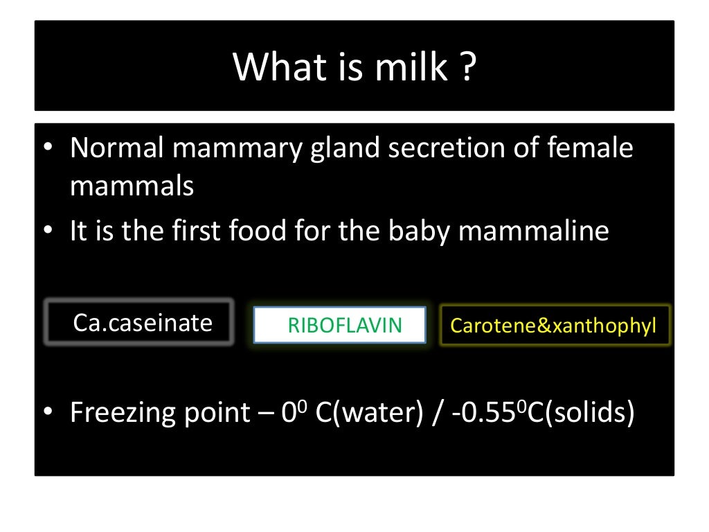 analysis of milk