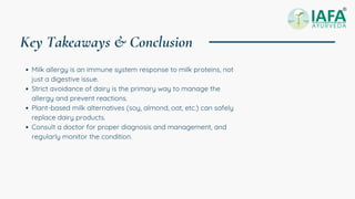 Milk Allergy: Causes, Symptoms & Management | PDF