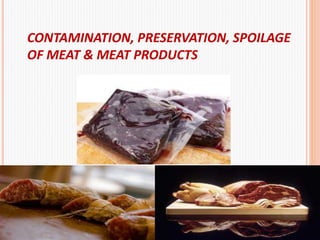 CONTAMINATION, PRESERVATION, SPOILAGE
OF MEAT & MEAT PRODUCTS
 