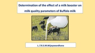 Determination of the effect of a milk booster on
milk quality parameters of Buffalo milk
L..T.R.S.M.Wijayawardhana
 