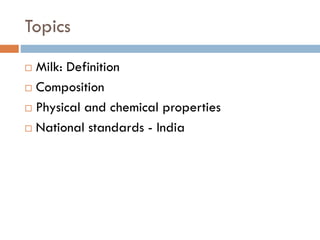Milk chemistry and composition - Basics for Dairy processing | PDF