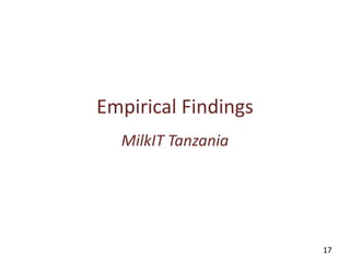 MilkIT innovation platform impact assessment in India and Tanzania