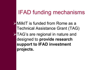 Introducing the MilkIT project: Enhancing dairy-based livelihoods in India and Tanzania through feed innovation and value chain development approaches 