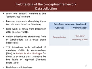 Field testing—A conceptual framework for innovation platform impact assessment: The case of MilkIT dairy platforms in Tanga region, Tanzania