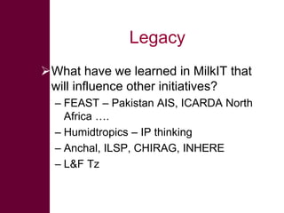 The MilkIT project in India and Tanzania