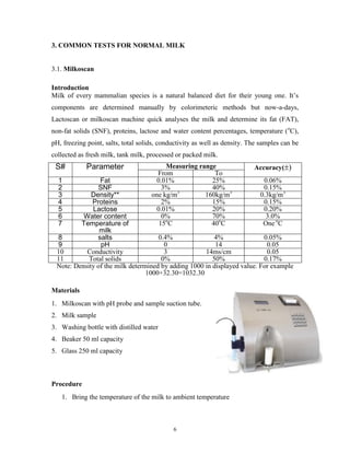 laboratory manual quality control of milk quality control of milk 7 320