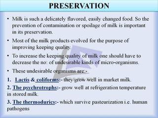 Contamination, Preservation and Spoilage of Milk and Milk Products | PDF