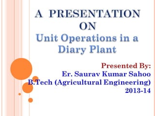 Milk Processing Operations and ETP at OMFED Dairy Plant | PPT
