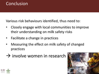 Microbiological safety of milk and processing and consumption behaviour in pastoral areas in southern Ethiopia
