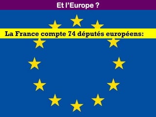 Et l’Europe ?
La France compte 74 députés européens:
 