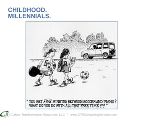 Culture Transformation Resources, LLC * www.CTRConsultingServices.com
CHILDHOOD.
MILLENNIALS.
 