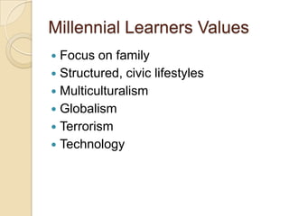Millennial learners | PPTX