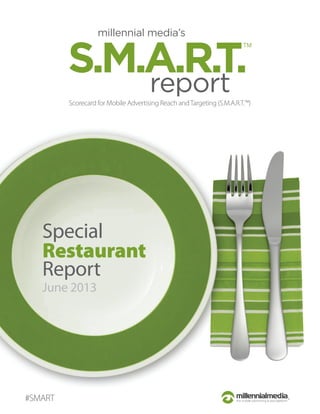 Scorecard for Mobile Advertising Reach and Targeting (S.M.A.R.T.™)

Special
Restaurant
Report
June 2013

#SMART

 