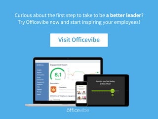 Curious about the first step to take to be a better leader? 
Try Oﬀicevibe now and start inspiring your employees!
Visit O...