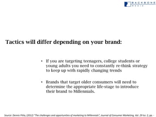 Tactics will differ depending on your brand:


                                   • If you are targeting teenagers, colleg...