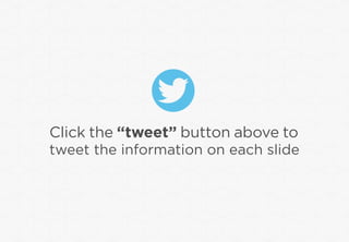 Click the “tweet” button above to
tweet the information on each slide
 