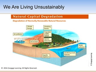 © 2016 Cengage Learning. All Rights Reserved.
We Are Living Unsustainably
 