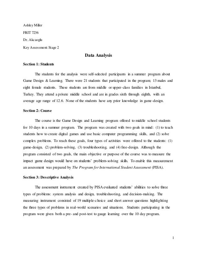 Data analysis part dissertation