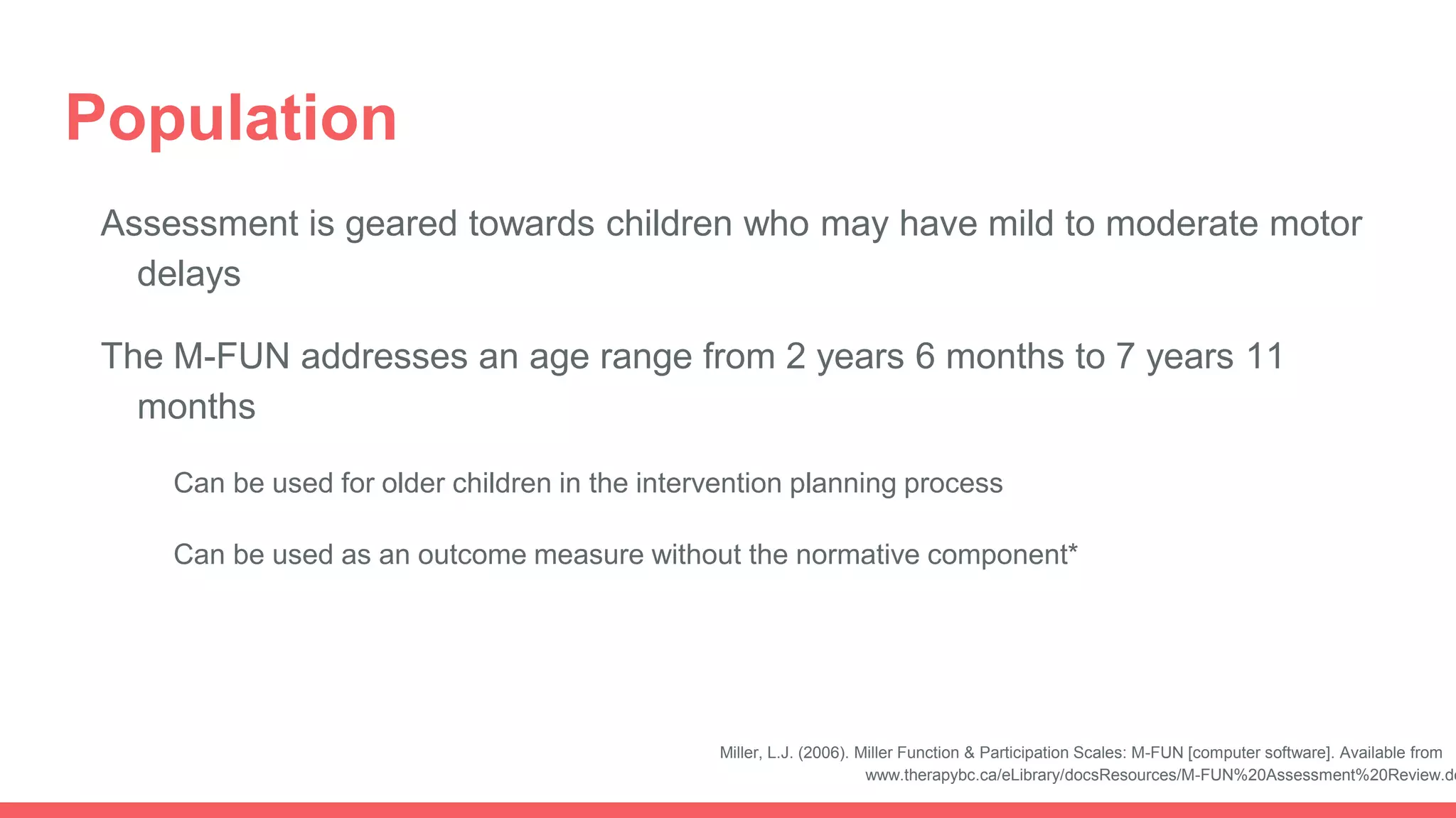 Miller Function and Participation Scales | PPTX