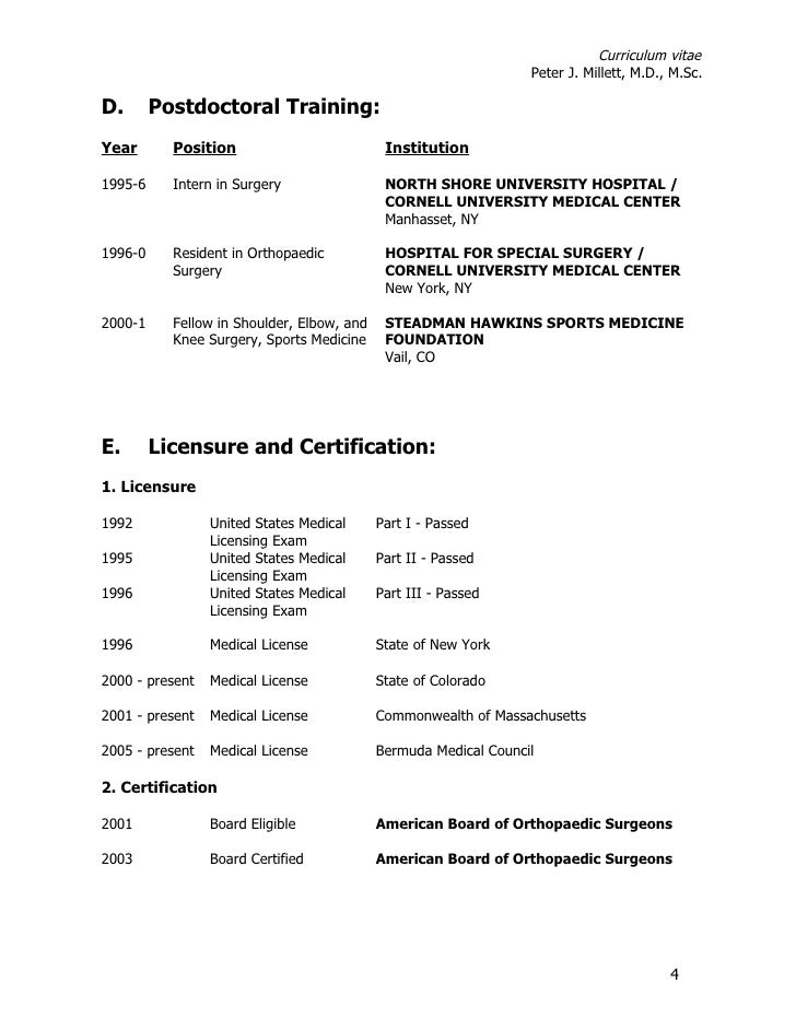 medical intern cv