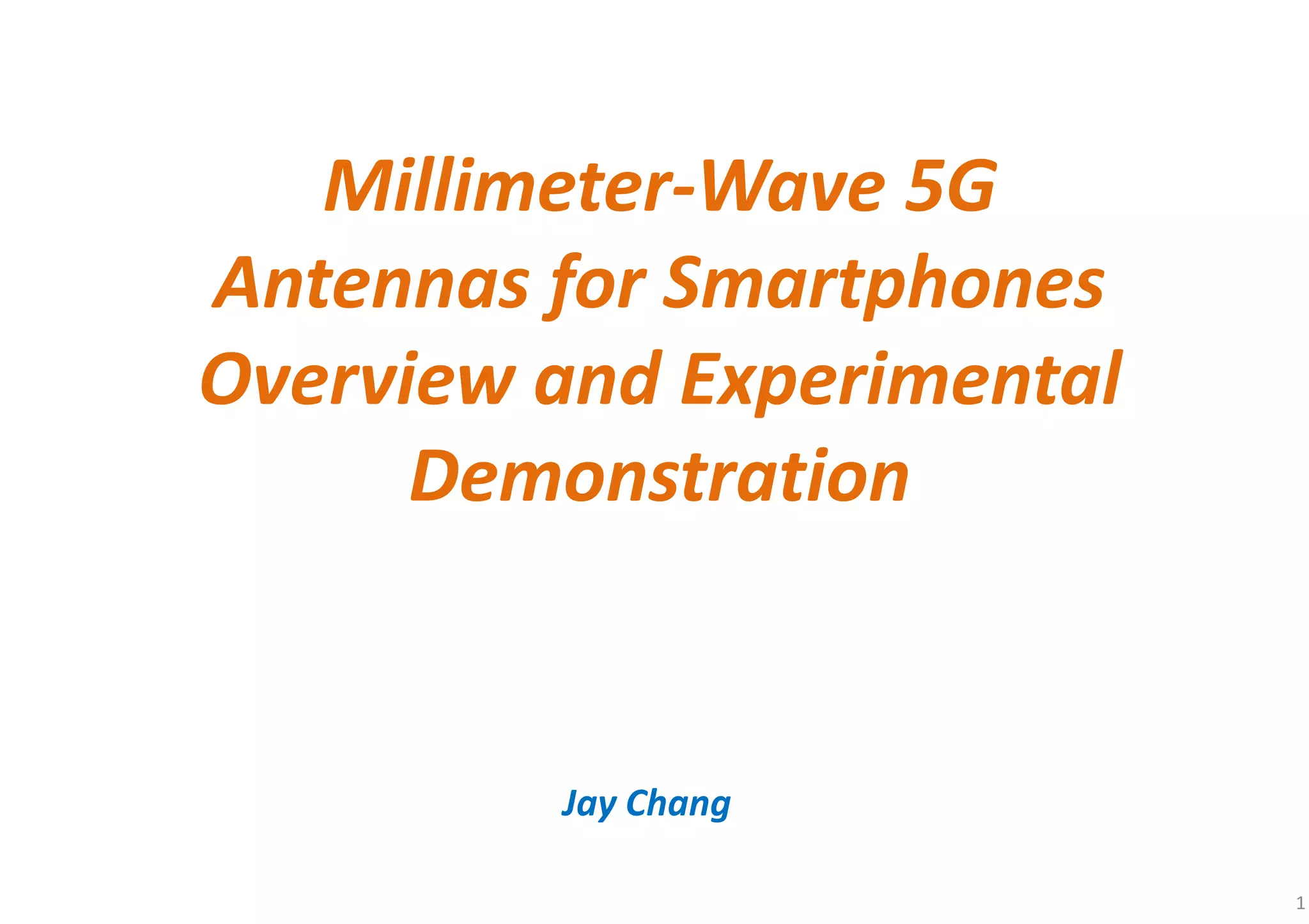 Millimeter wave 5G antennas for smartphones | PDF