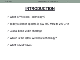 Millimeter wave technology in 5g | PPTX