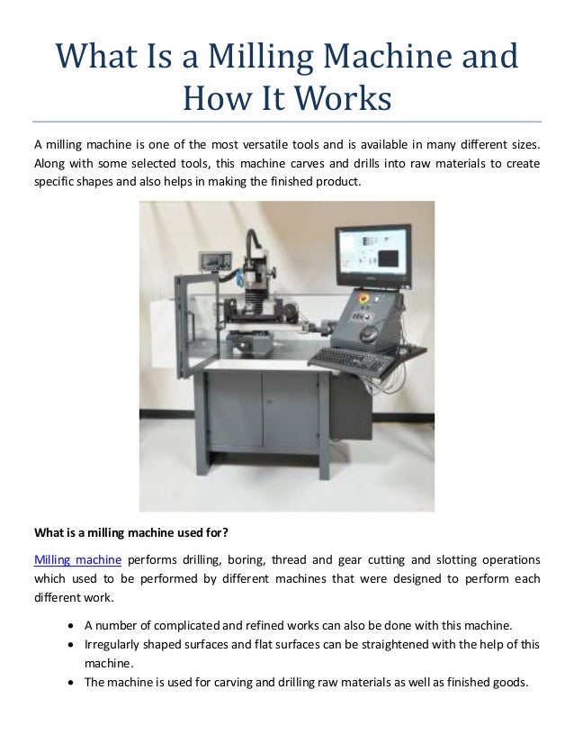 What Is A Milling Machine And How It Works