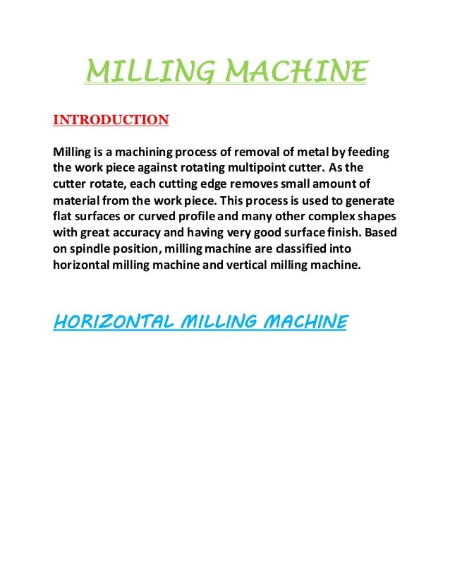 Milling machine