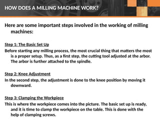 Milling Machine Step Process MILLING MACHINE Power Point presentatuon | PPTX