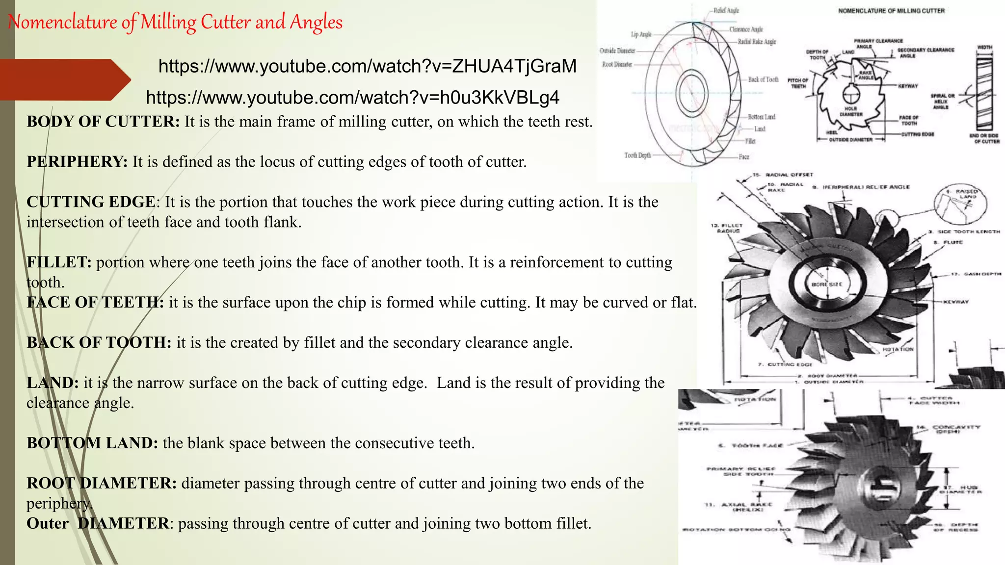 MILLING MACHINE PPT6 MILLING CUTTER NOMENCLATURE BY POLAYYA CHINTADA PPT